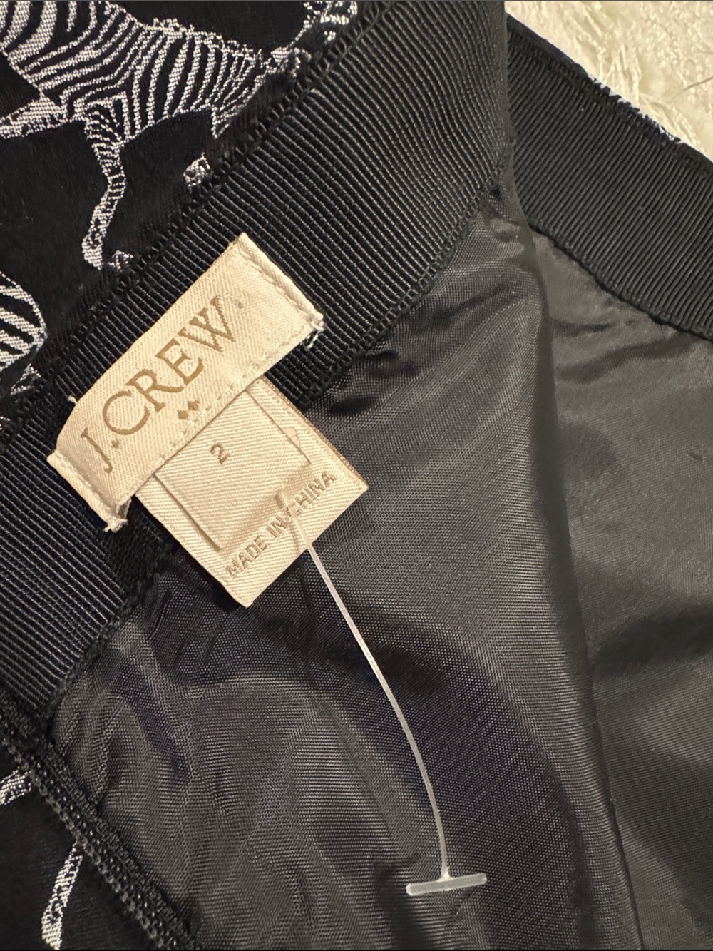 J. Crew Black Mini Skirt with Silver Zebra Print - Picture 5 of 7